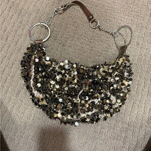 Sequin Embellished gold Shoulder Bag 90s Y2K